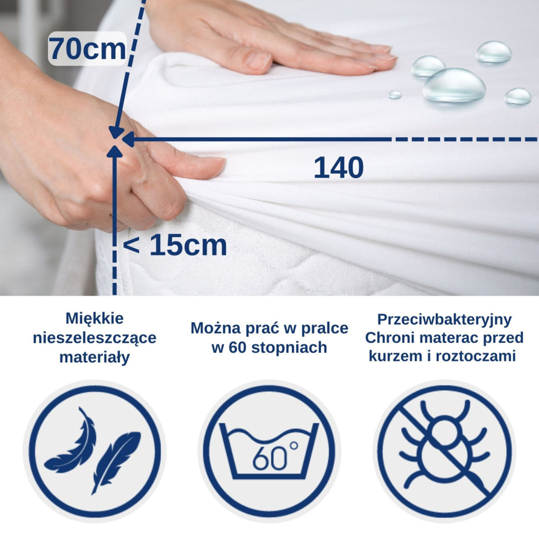 Snibbs Sábana Impermeable para Cama Pequeña, Color Blanco, 70x140 cm, T-SNI-10024