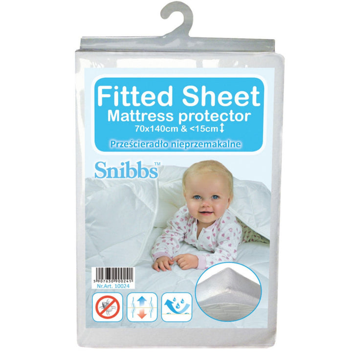 Snibbs Sábana Impermeable para Cama Pequeña, Color Blanco, 70x140 cm, T-SNI-10024