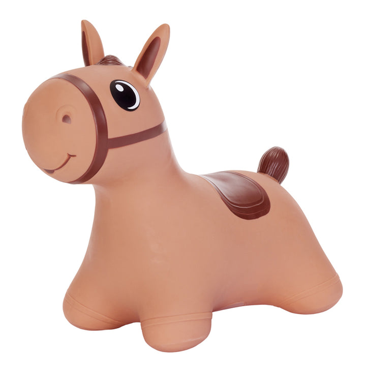 Hoppimals rubber jumper, brown horse, pump, T-TFF-NN186