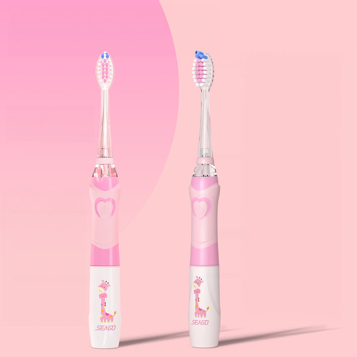 SEAGO children's sonic toothbrush, pink, 1xAAA 1.5V (not included), 3 tips, SG-977 Pink