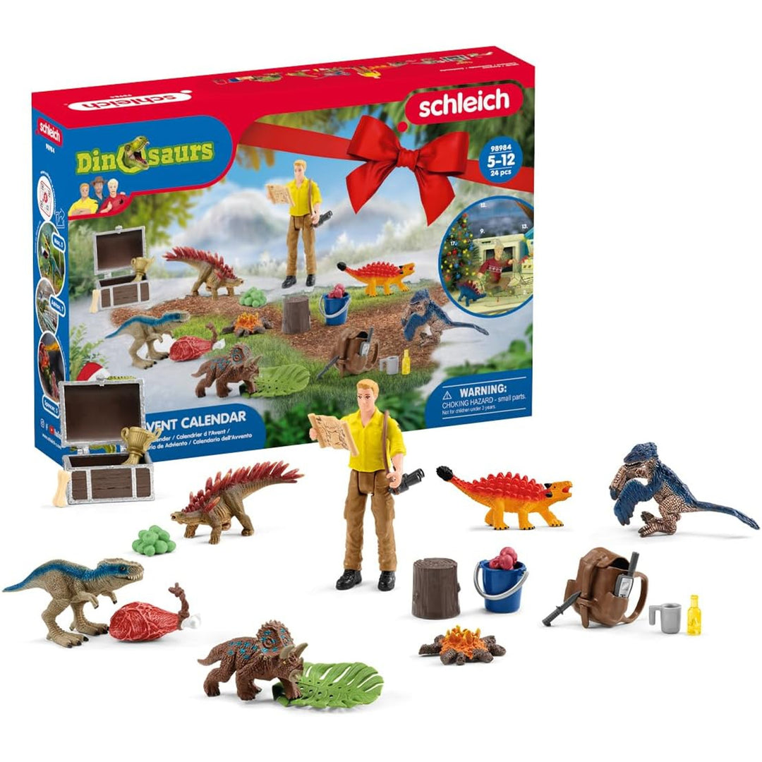 Calendrier de l'Avent Schleich 2023 Dinosaures Noël 24 fenêtres Cadeau Enfants Jouet Poney