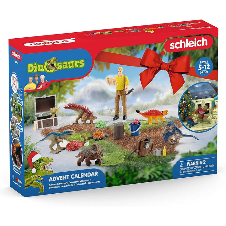 Schleich Calendario de Adviento 2023 Dinosaurios Navidad 24 Ventanas Regalo Niños Juguete Pony