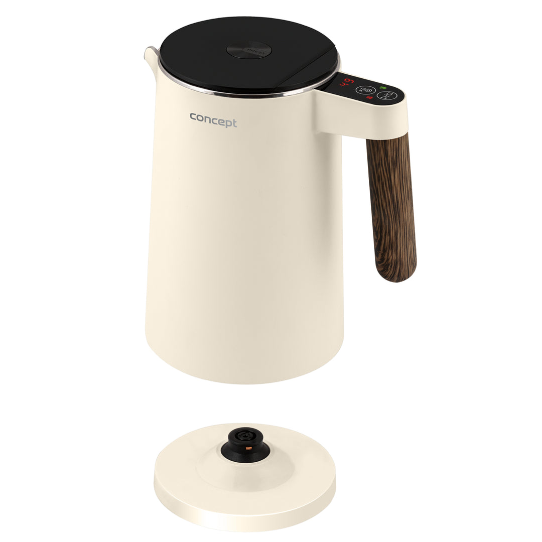 Concept Norwood RK3304 Stainless Steel Kettle with Temperature Control Keep Warm 1.5L 1850-2200W Vanilla Colour