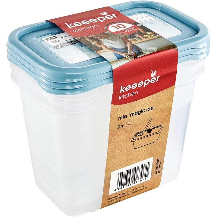 Set of 3 1000 ml food containers Mia Magic Ice Keeeper