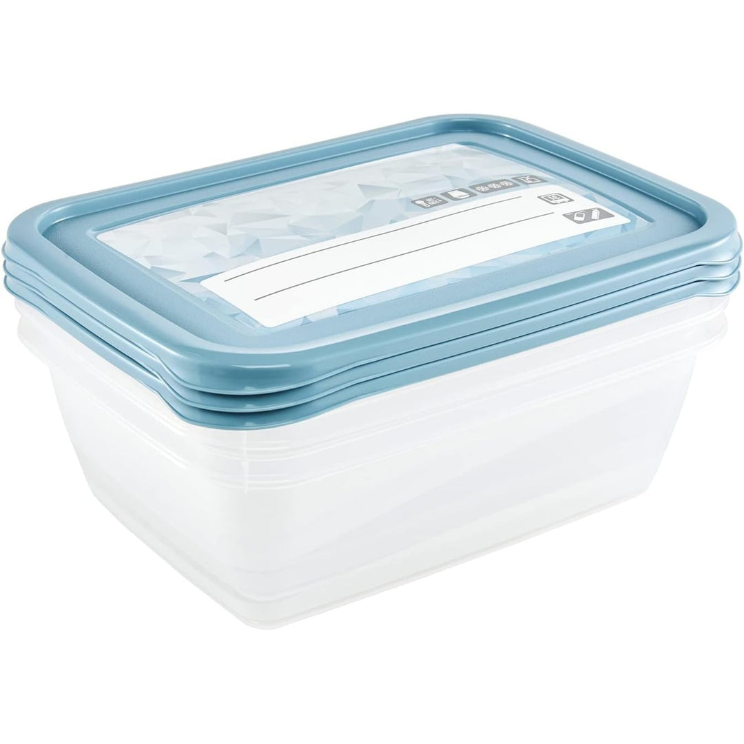 Keeeper - Vershoudbakjes set van 3 stuks - 1250 ml - Mia Magic Ice - Blauw