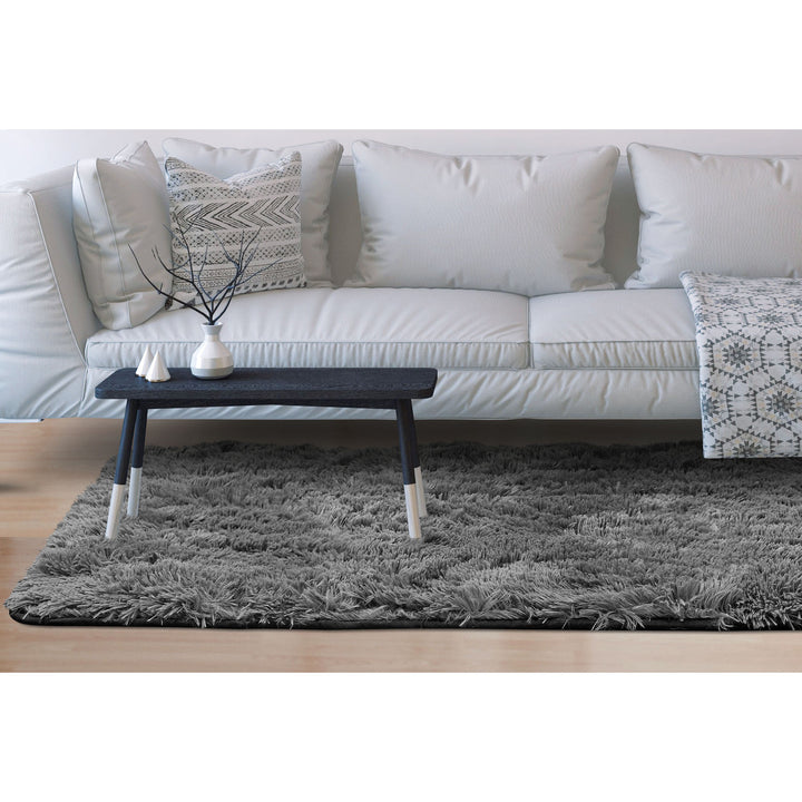 Plush Carpet, Short Pile Rug, Non-slip, 80 x 160 cm, Dark Gray, DYWSHA80/160C-SZ