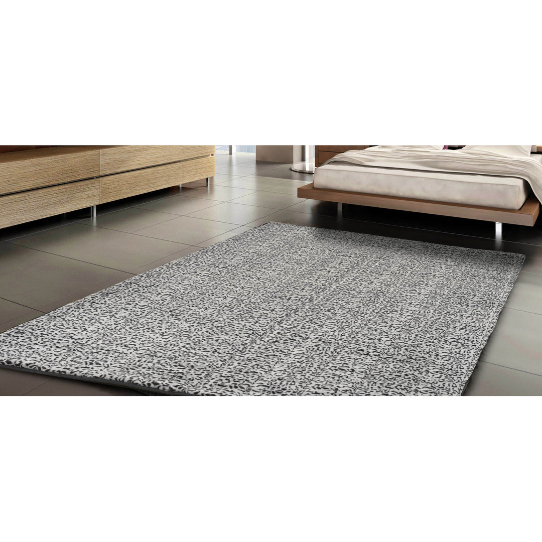 Plush carpet, imitation rabbit fur, non-slip, 120 x 160 cm, Siberian pattern, DYWRAB120/160SYB