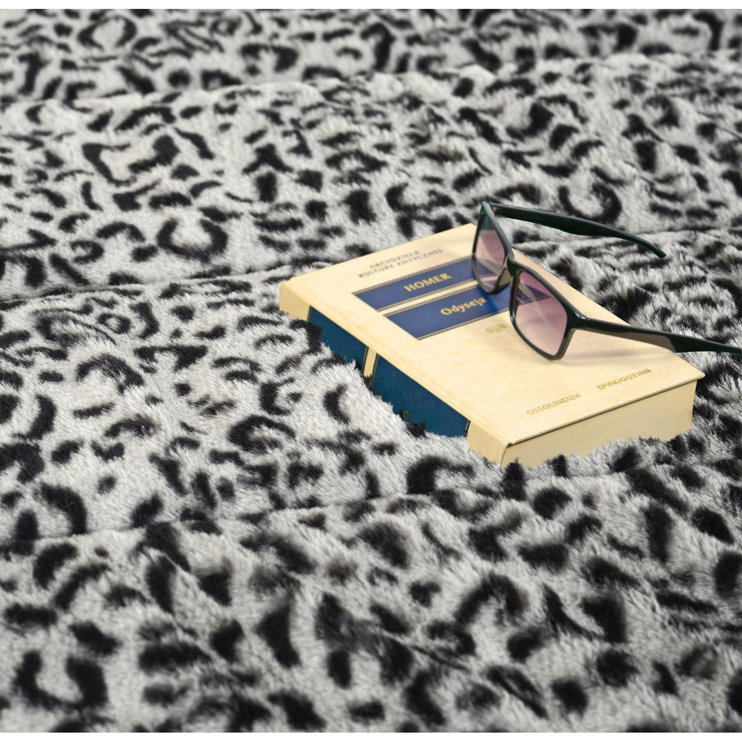 Plush carpet, imitation rabbit fur, non-slip, 120 x 160 cm, Siberian pattern, DYWRAB120/160SYB