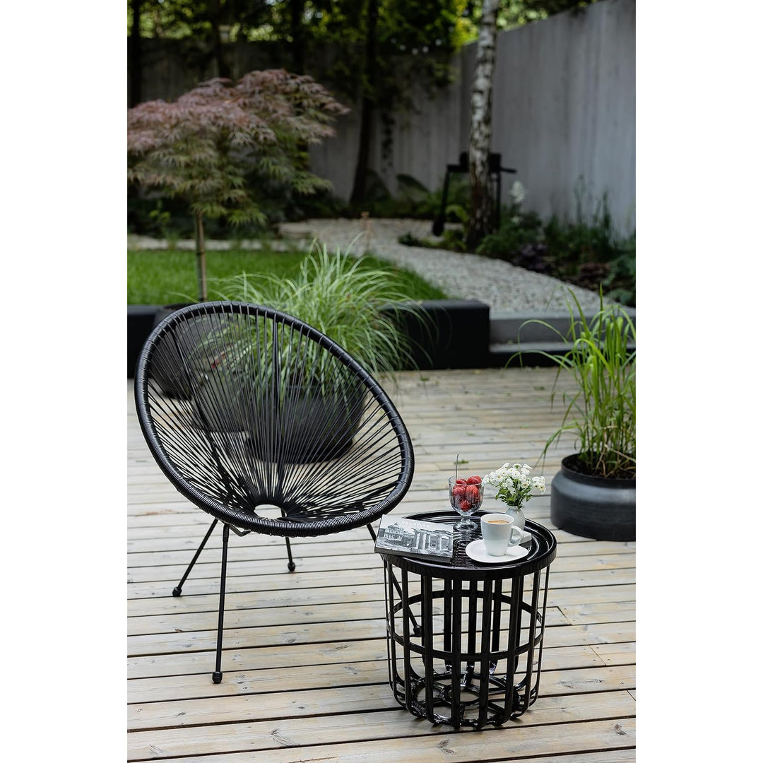 Branq Round Table with Storage Basket 40 x 40 x 40 cm