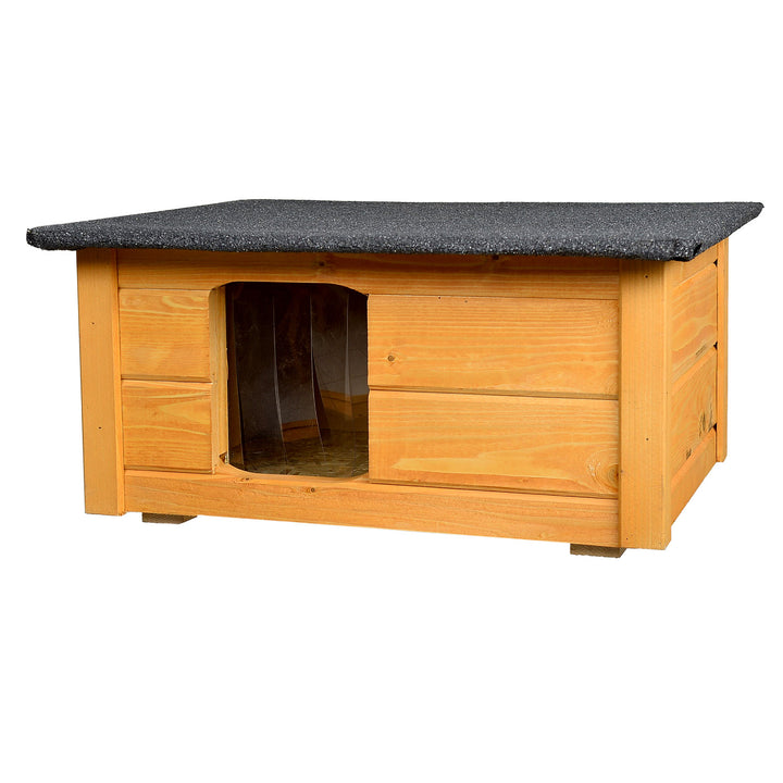 Dog Kennel Insulated Spruce Wood Waterproof Pet House Impregnated Outdoor Box Roof Opening Lifting