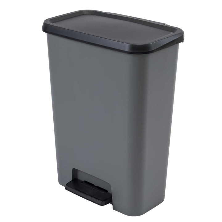 Curver Compatta Duo Cubo de Basura Papelera con pedal, Capacidad 2x23 l