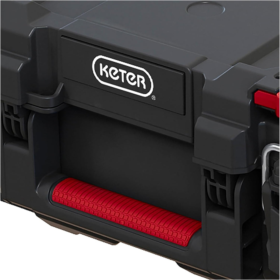 Keter tool case, removable compartments, organizer, black, Stack'N'Roll 253382