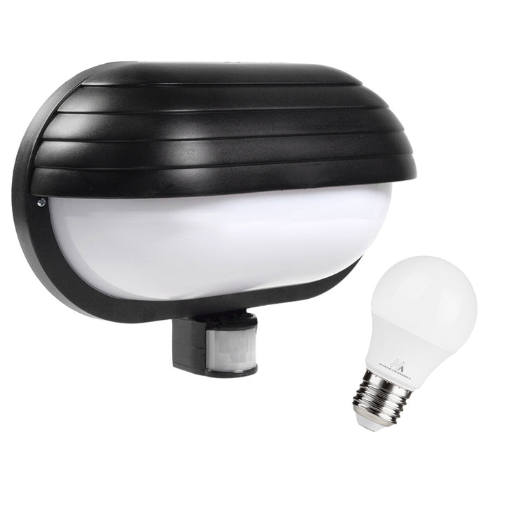 Maclean MCE33B wall luminaire, with PIR sensor, max. 60W, 180° + LED 12W