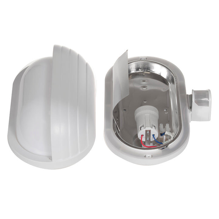 Maclean MCE33 W wall luminaire, with PIR sensor, max. 60W, 180° + LED 8W