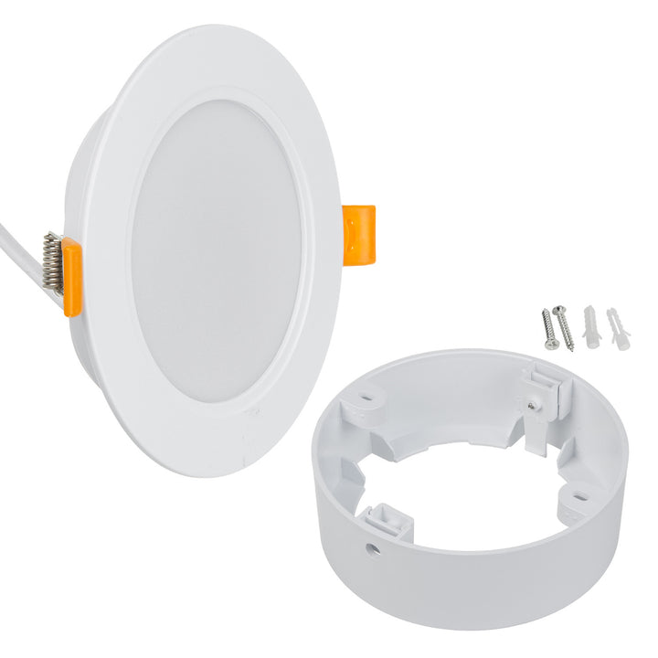 Maclean MCE371 R LED ceiling panel, flush mount SLIM, 9W, Neutral White 4000K, 120*26mm, 900lm + Maclean MCE376 R surface adapter