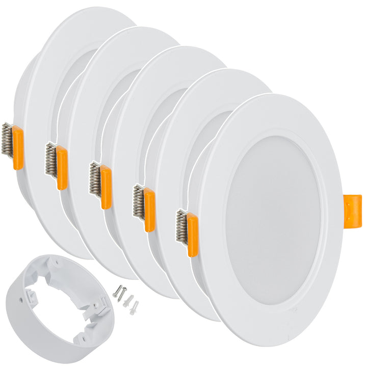 Maclean MCE371 R 5x ceiling LED panel, flush mounted SLIM, 9W, Neutral White 4000K, 120*26mm, 900lm, + Maclean MCE376 R 5 x surface adapter