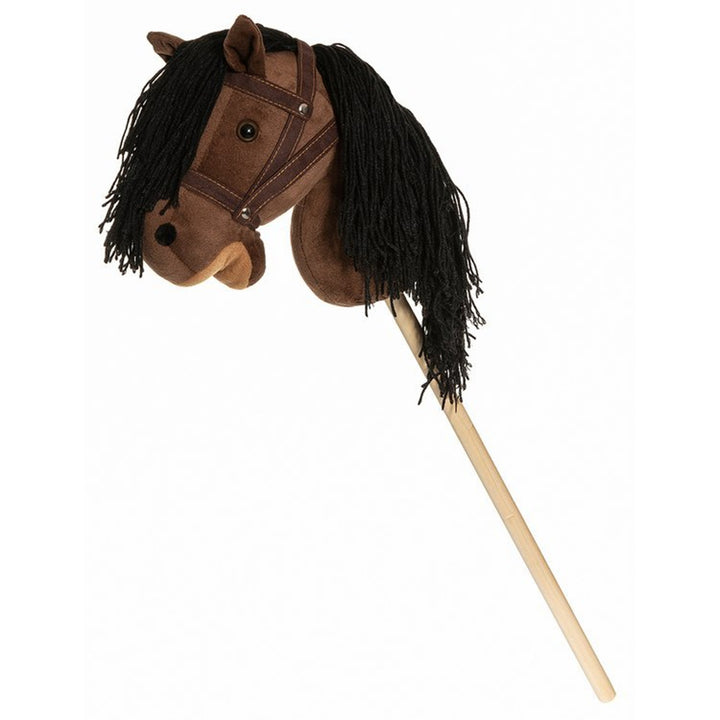 Teddykompaniet Caballo de Peluche, Bastón de Madera, Riendas, 80 cm, T-TED-03002