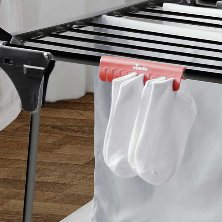 Vileda King Ultimate Clothes Airer Laundry Drying Rack - 20m XXL Links Black - Wheels - Wing Lock - 2 Underwear Holders