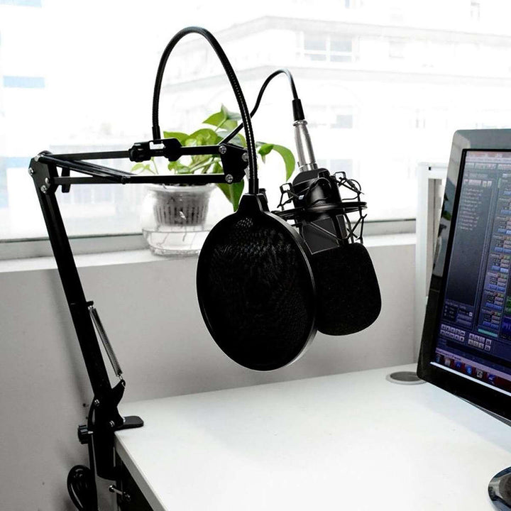 Media-Tech MT397K Condenser Microphone with Adjustable Stand Pop Filter Accessories Professional Streaming Vlogging