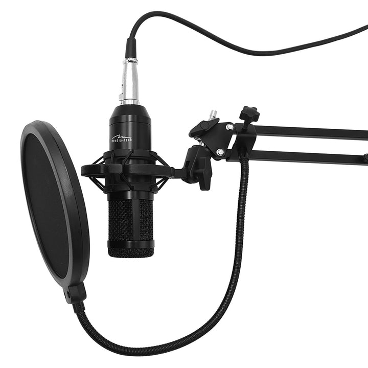 Media-Tech MT397K Condenser Microphone with Adjustable Stand Pop Filter Accessories Professional Streaming Vlogging