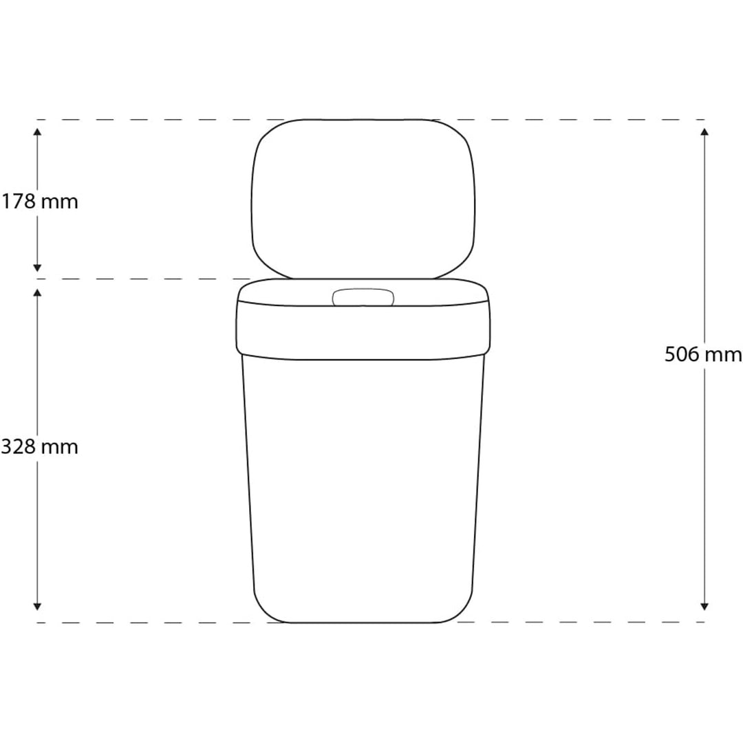 Curver afvalbak, voor recycling, 10 liter, wit, klaar om in te zamelen