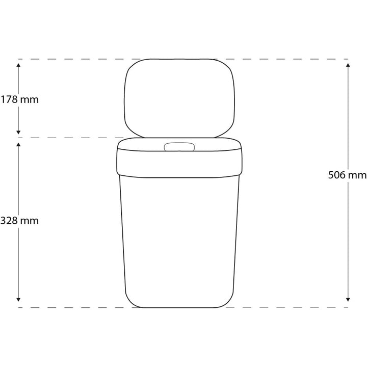 Curver afvalbak, voor recycling, 10 liter, wit, klaar om in te zamelen