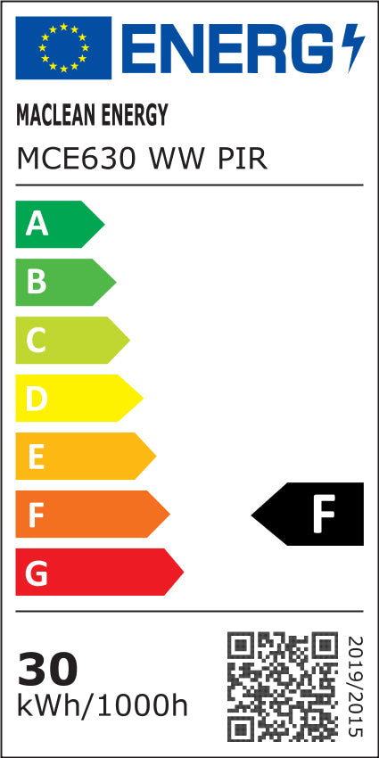 2x LED-Fluter mit Maclean-Bewegungssensor, schlanke 30W, 2400lm, warmweiß (3000K), IP44, MCE630 WW PIR