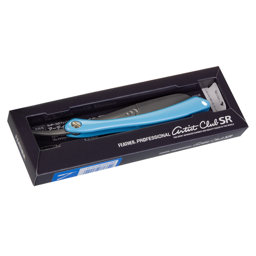 Feather Professional Artist Club razor, razor blade, blue handle ...