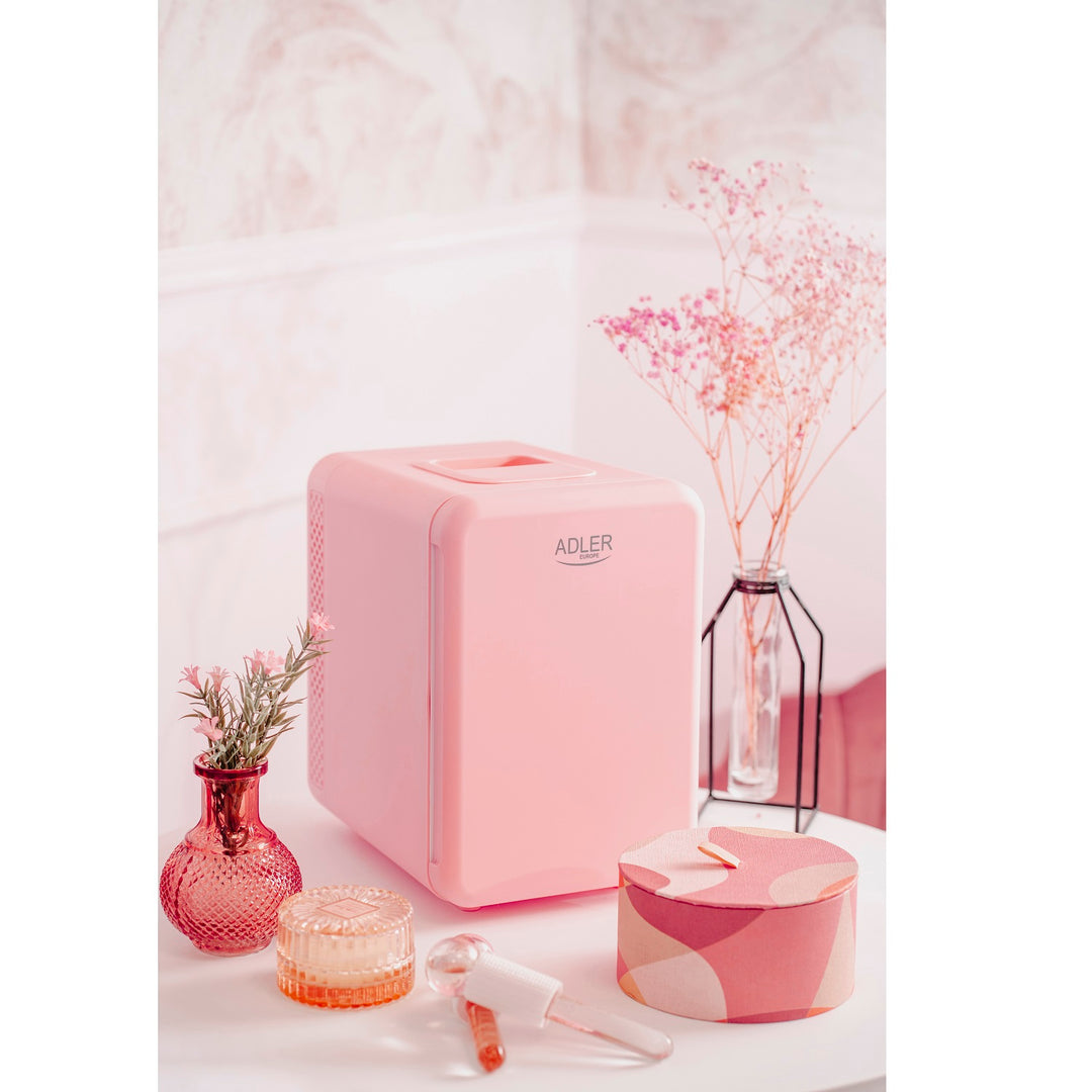 Adler AD 8084 portable refrigerator, cooling and heating, for home and car, 4L, pink