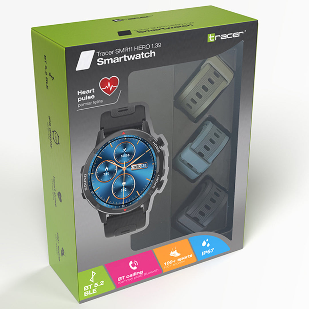 Tracer SMR11 HERO Smartwatch con Bluetooth 5.2 BLE, 1,39'' IPS