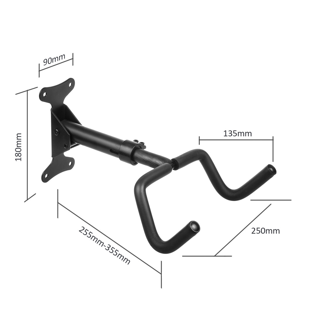 Support mural pour vélo Maclean, horizontal, acier, charge max. 30kg, + support téléphone + compteur