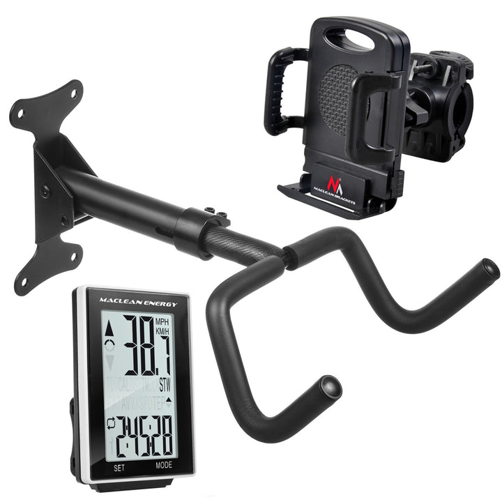 Maclean Bicycle Wall Mount, Horizontal, Steel, Max Load 30kg, + Phone Holder + Counter Set