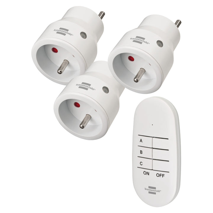 Set de prises Brennenstuhl, télécommande, 2300 W, blanc, Comfort-Line Mini