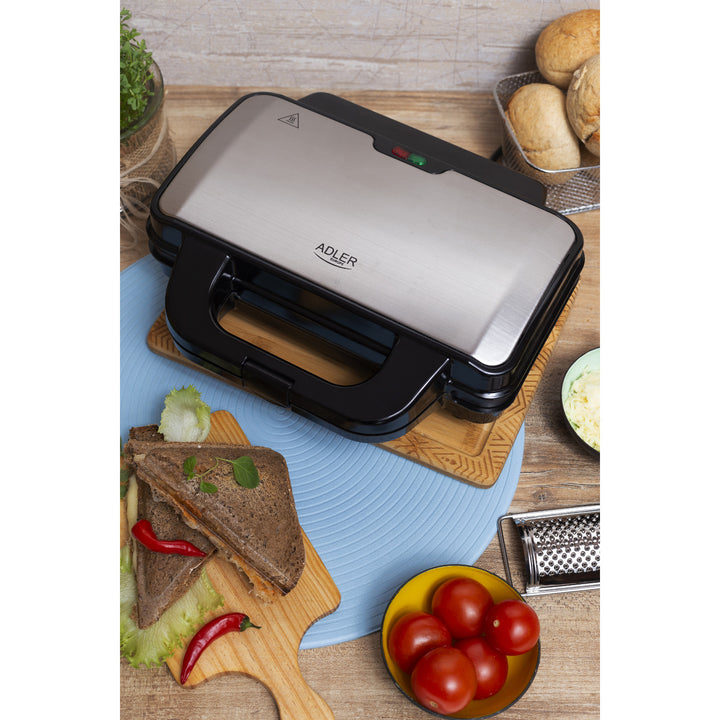 Adler Sandwichtoaster Toaster, Größe XXL, 1300W, AD 3043