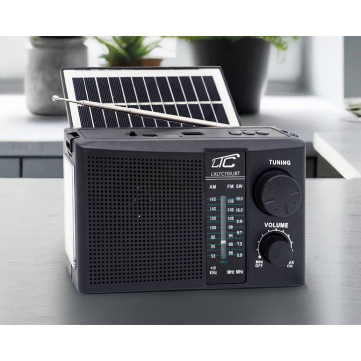 LTC portable radio, Bluetooth, FM/AM/SW, solar panel, LXLTC115UBT