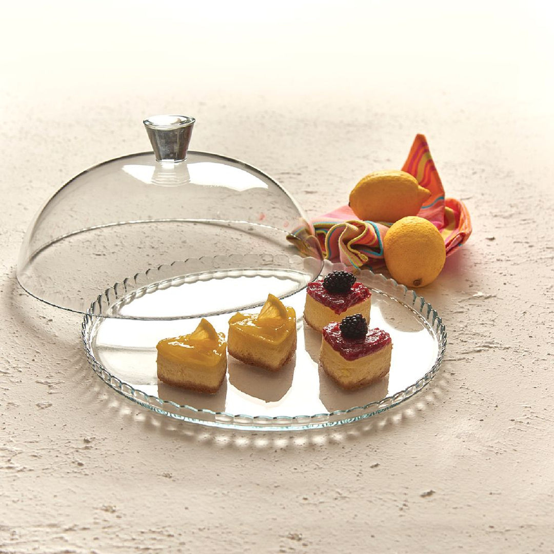 Luminarc 64584 Platter Cake Glass Shade 32cm Oval Cover Stand Cupcake Plate Serving Dessert