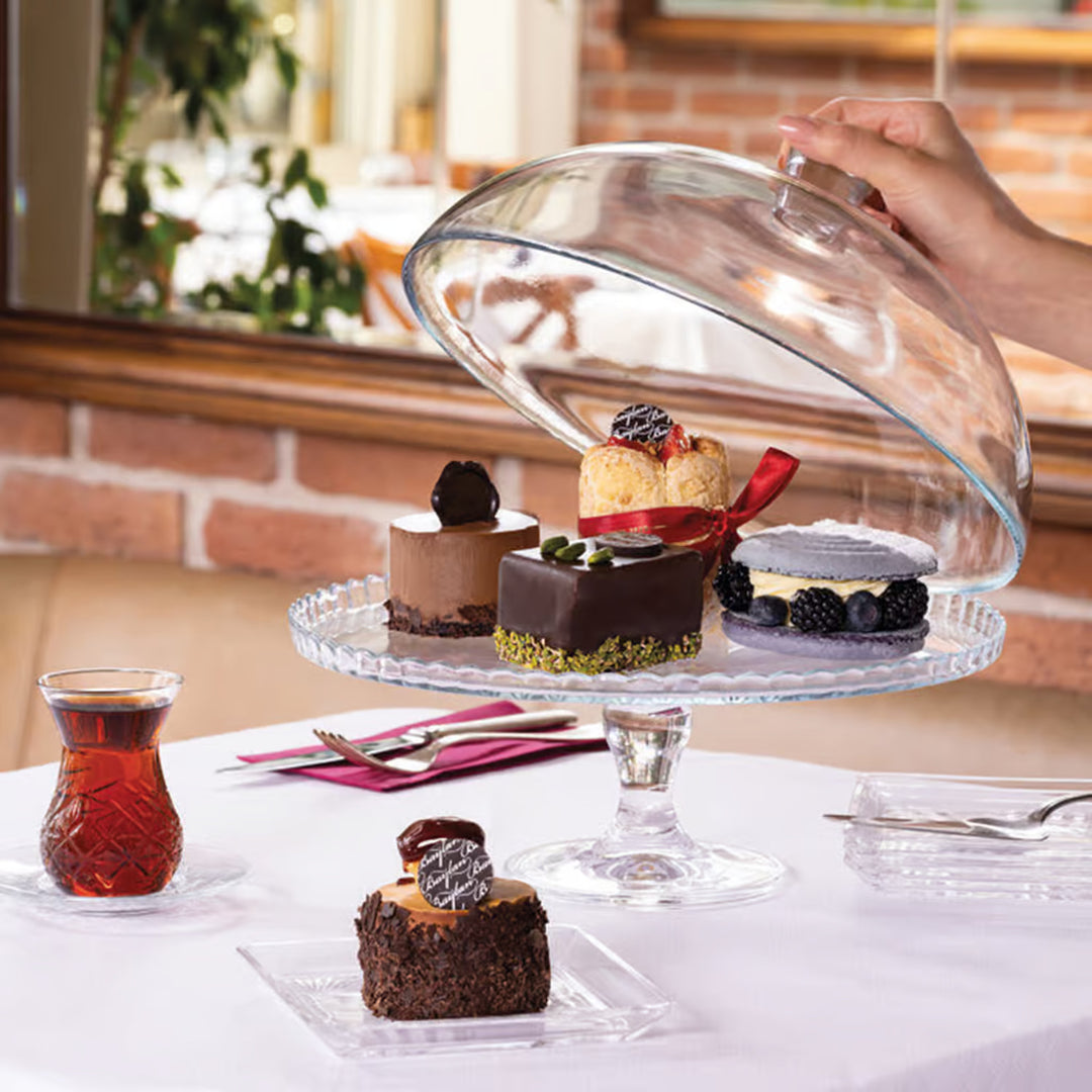 Pasabahce Tortenplatte mit Fuß und Haube, 32 cm, Patisserie – Euroelectronics EU