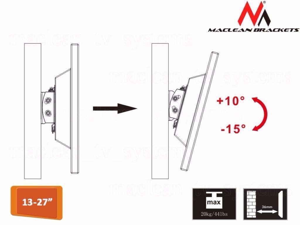 MACLEAN MC-596 TV MOURT MONTRE MONTRE UNIVERSEUR UNDRE LED PLASMA LED 13 "- 27" VESA 20KG