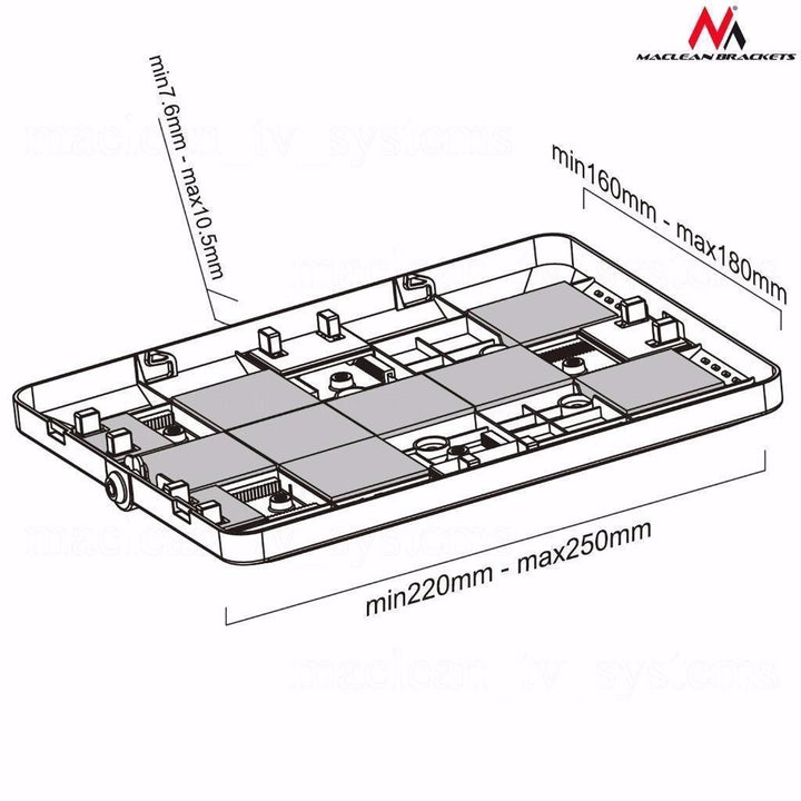 Maclean MC-645 Soporte de suelo para tablet iPad, Galaxy TAB, Goclever con sistema antirrobo