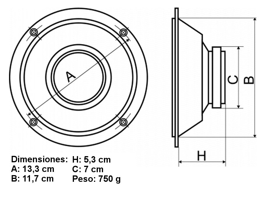 Autoluidsprekers Peiying PY-1310C 13cm 60W origineel