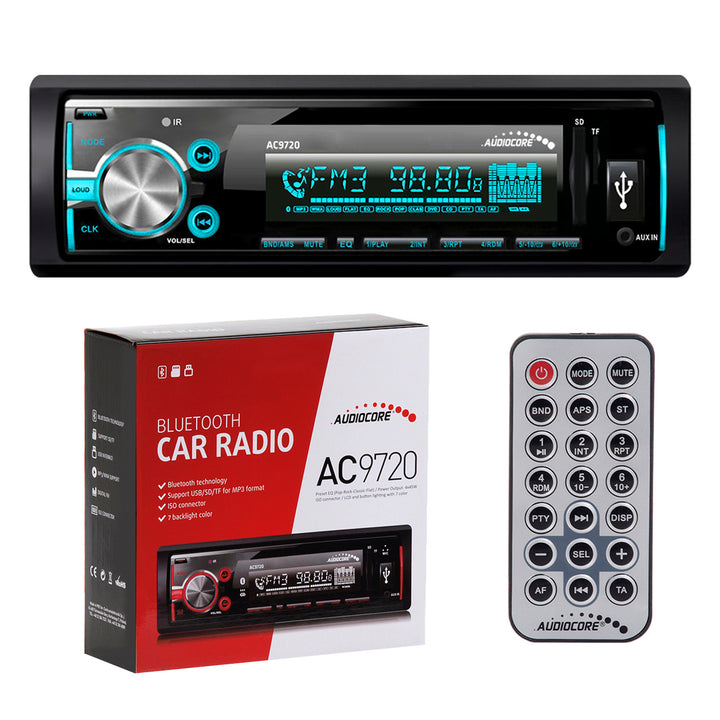 Reproductor de medios digitales para coche Bluetooth MP3/WMA/SD/USB Radio RDS panel desmontable Audiocore AC9720 B