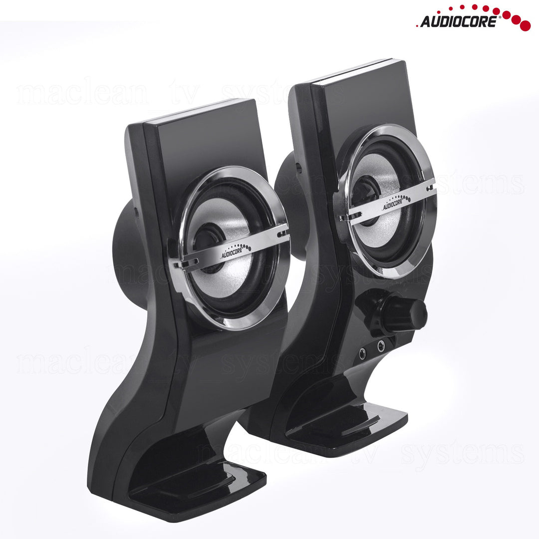 Altavoces estéreo para ordenador negros USB 6W Audiocore AC805