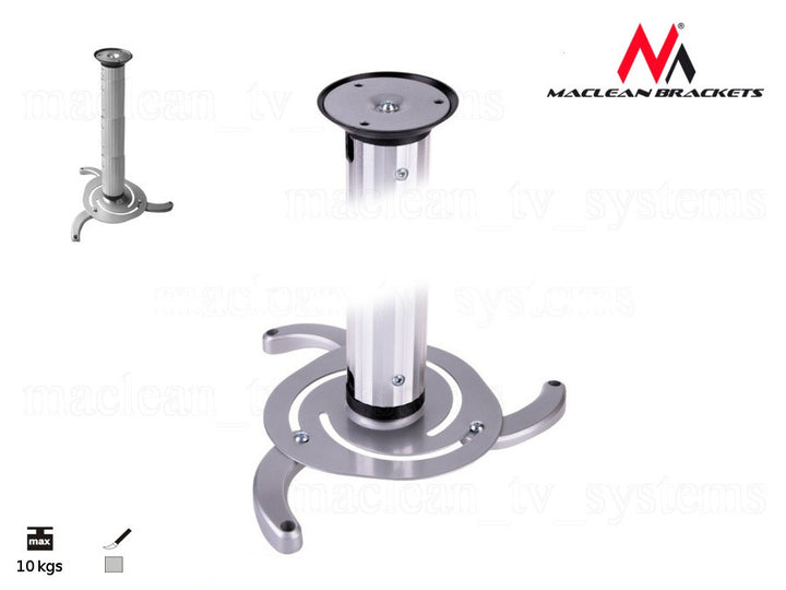 Maclean Brackets MC-517S Universal Projector Ceiling Mount Adjustable Arm 8cm - 98cm Retractable Bracket Holder