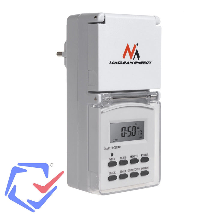 MacLean MCE08G Digital Outdoor Timer Switch met 10 programma's 6,3a 20 mm