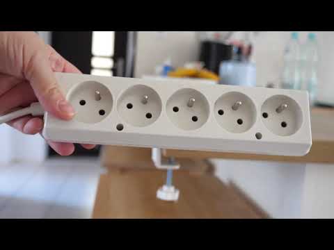 Maclean Brackets MC-808 Desk Holder For a Power Strip White