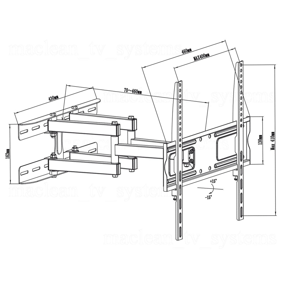 MacLean MC-760 Beugels MC-760 TV Bracket Wall Mount Monitor 26 ''-55 '' Vesa Universal LED LCD 30kg