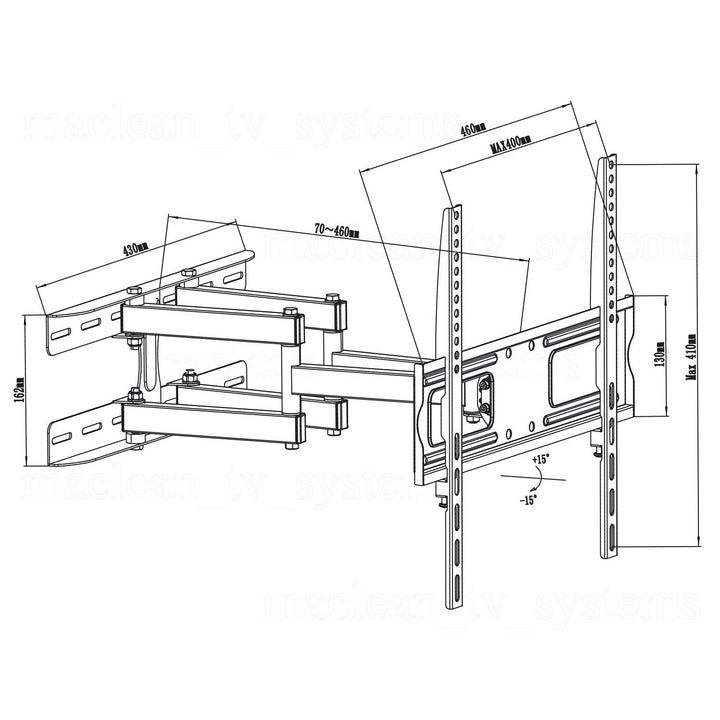 MacLean MC-760 Beugels MC-760 TV Bracket Wall Mount Monitor 26 ''-55 '' Vesa Universal LED LCD 30kg