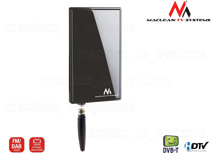 Antena TV TDT regulable HDTV 1080 p interior exterior UHF VHF Maclean MCTV-970 Black