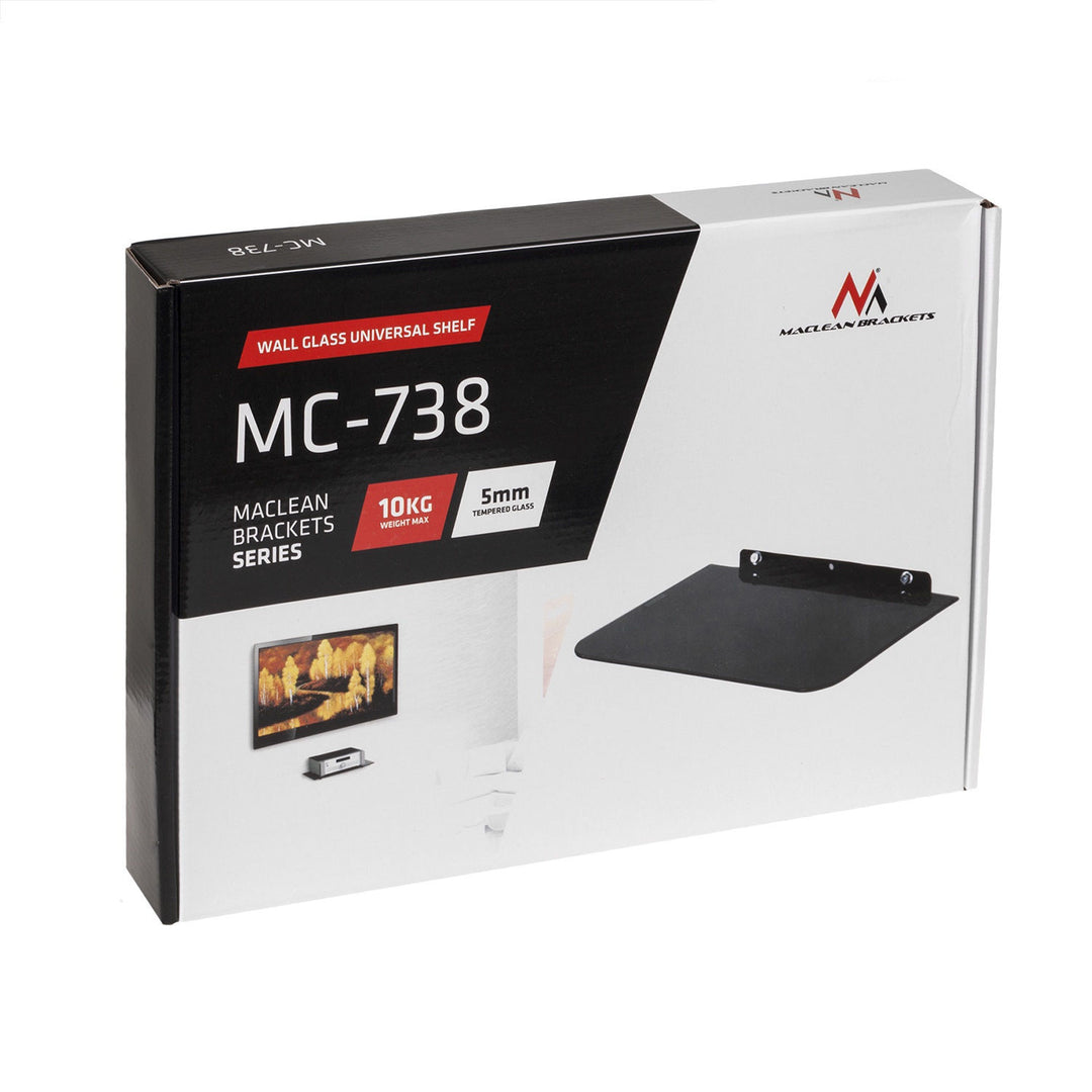 Maclean - MC-738 - Eén plank voor DVD tot 10 kg 350 x 250 mm Zwart