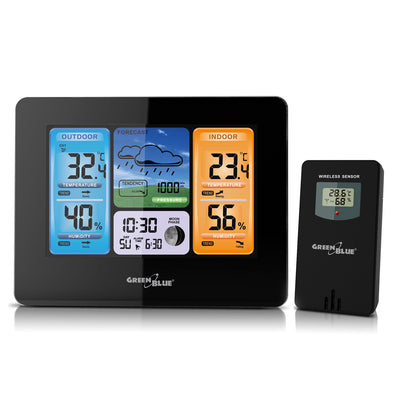 Draadloos Weerstation DCF Outdoor Indoor Temperature Sensor Vochtigheid LCD Display